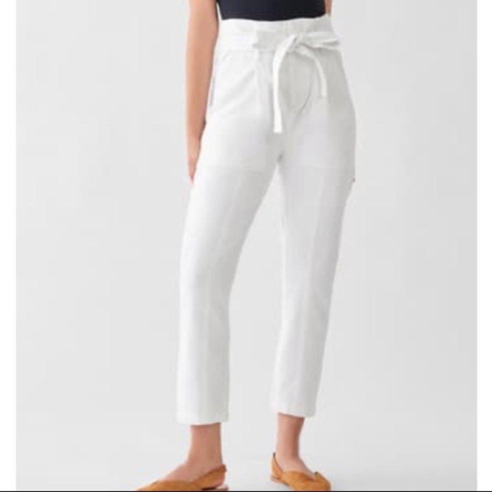 DL1961 Susie paper bag high rise ankle pants in white size 24 tapered leg